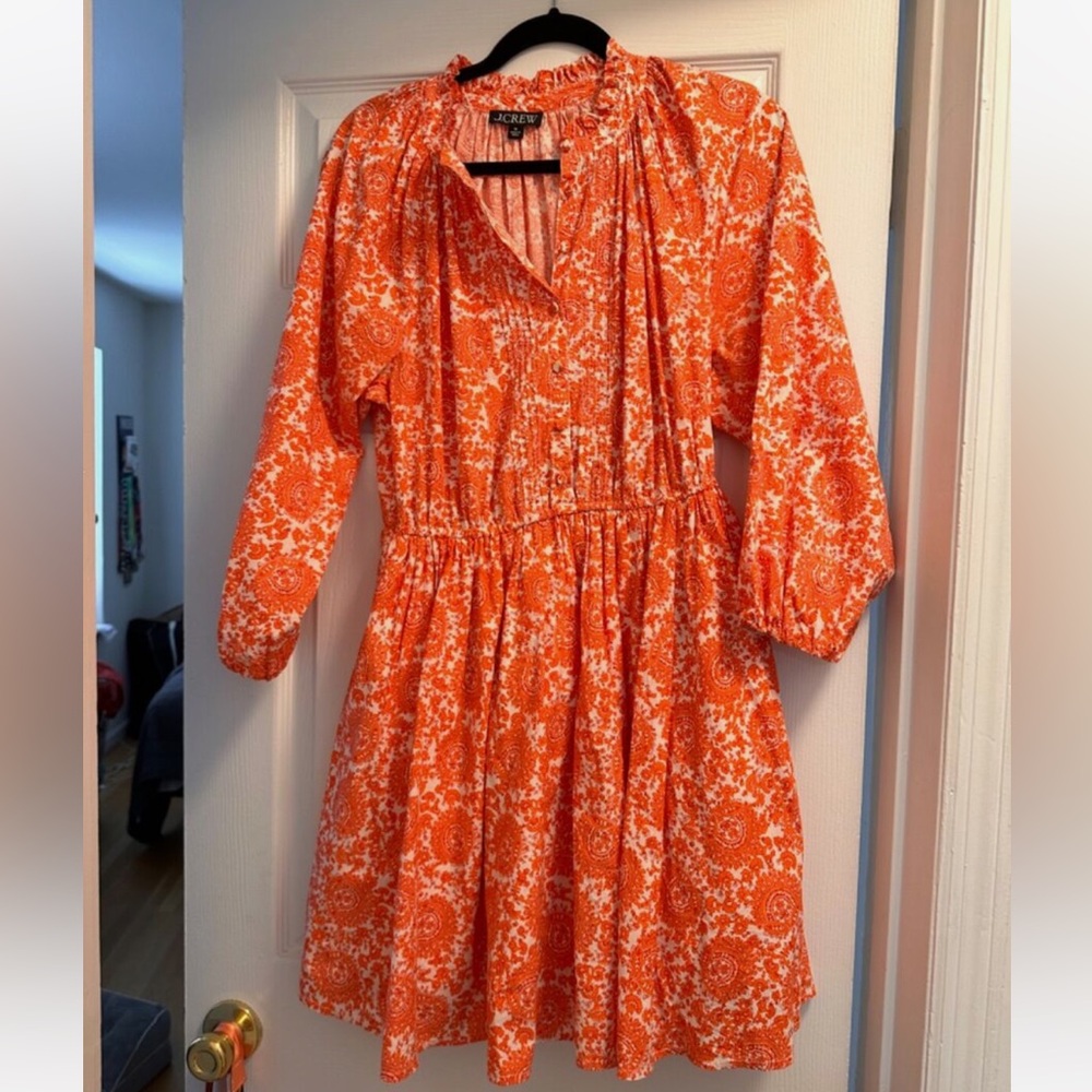 JCREW Ruffle Collar Floral Print Mini Dress